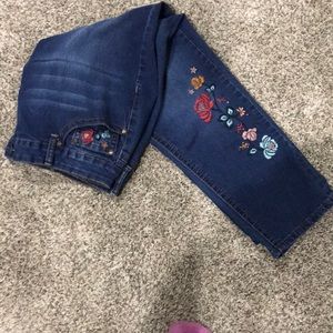 New Directions Capri embroidered flowers.